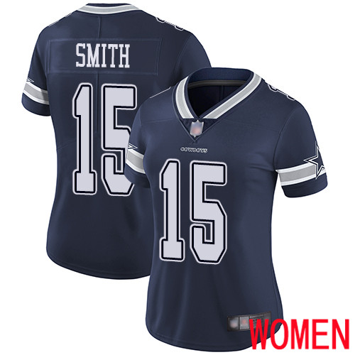 Women Dallas Cowboys Limited Navy Blue Devin Smith Home #15 Vapor Untouchable NFL Jersey->women nfl jersey->Women Jersey